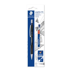 Creion mecanic Staedtler 0.5 mm, corp rotund + etui 12 mine hb