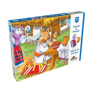 Noriel Puzzle cu Povesti - Capra cu trei iezi, 100 de piese