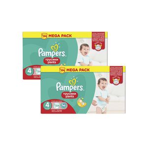 Scutece Chilotel Pampers Pants Mega Box, marimea 4, 8 - 14 kg, 104 bucati x 2