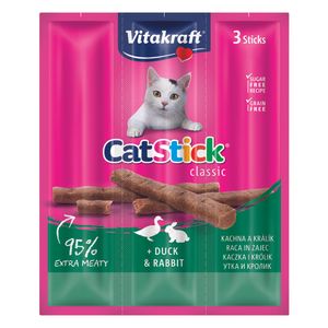Recompensa pentru pisici Vitakraft Cat Stick Mini Rata si Iepure, 18 g