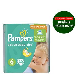 Scutece Pampers Active Baby XXl, marimea 6, 15+ kg, 30 bucati