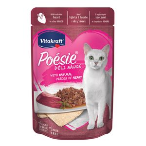 Hrana umeda pentru pisici adulte Vitakraft Poesie, inima in sos, plic, 85 g
