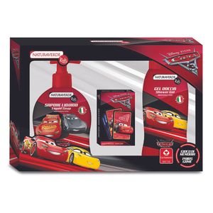 Set produse pentru copii Cars: gel de dus, sapun lichid, carti de joc