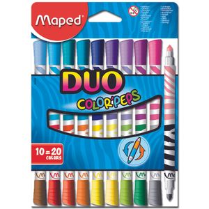 Set carioci Maped Duo Color'peps 10 bucati, 20 culori