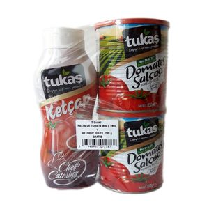 Pasta de tomate Tukas 830 g, 2buc + ketchup, 700 g