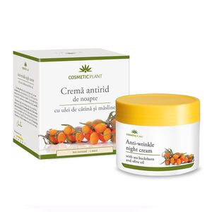 Crema antirid de noapte Cosmetic Plant, cu ulei de catina si masline, 50 ml