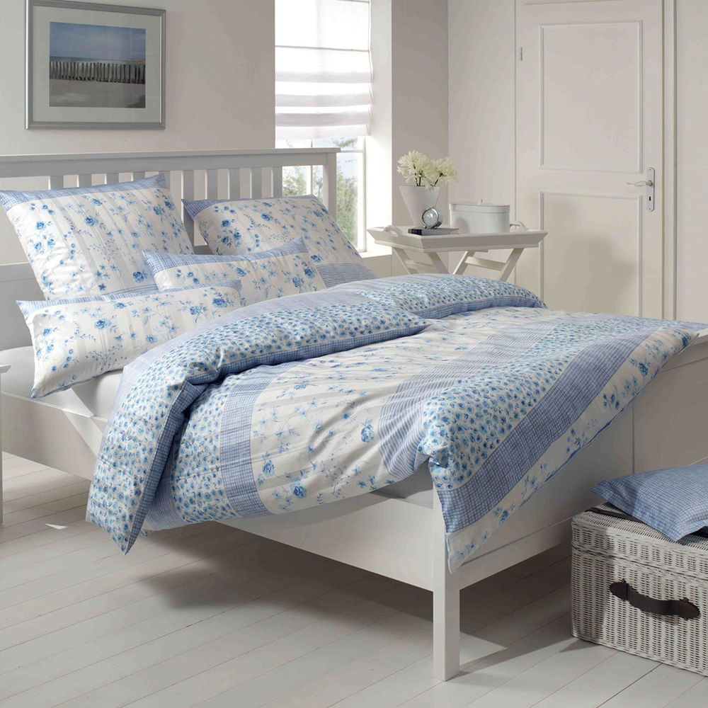 Lenjerie pat Textile Cotton pentru 2 persoane, sifon imprimat, 180 x cm | Pret avantajos - Auchan.ro