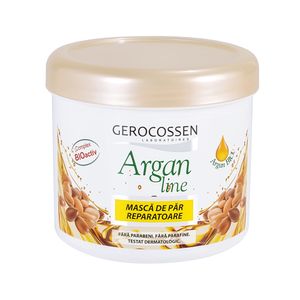 Masca pentru par vopsit Gercosossen Argan Line cu ulei de Argan, Keratina, proteine de Casmir si Filtru UV, 450 ml