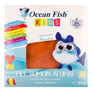 Somon file afumat Ocean Fish Kids, 50 g