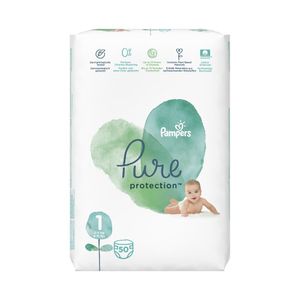 Scutece Pampers Pure, marimea 1, 2 - 5 kg, 50 de bucati