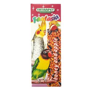 Baton Tetrapet Fantasia, pentru papagali, cu miere si mar, 2 x 45 g