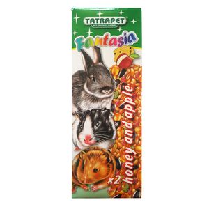 Batoane Tetrapet Fantasia, pentru rozatoare, cu miere si mar, 2 x 45g