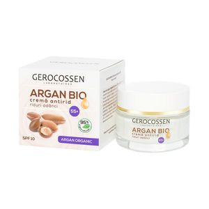 Crema Antirid Gerocossen Argan Bio pentru riduri vizibile 55+ cu ulei de argan organic, Q10, Homeostatine, 50 ml