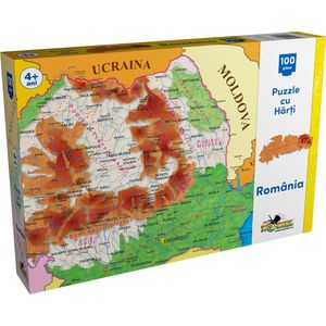 Puzzle cu Harti Noriel - Romania, 100 de piese