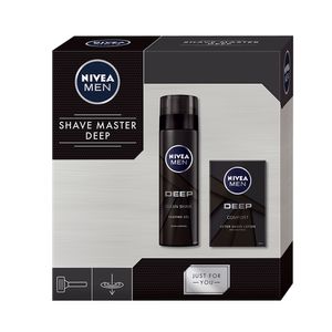 Set pentru cadou Nivea Men Shave Master Deep: gel de ras 250ml + after shave 100ml