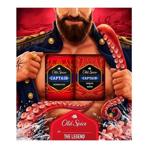 Set pentru cadou Old Spice Captain: deodorant stick 50ml + gel de dus 250ml