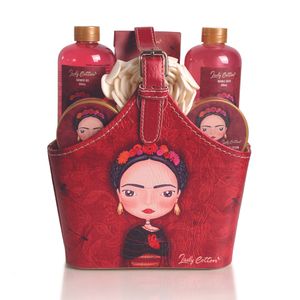 Set pentru cadou Pokhara pentru femei, 4 produse cosmetice + sare de baie si burete