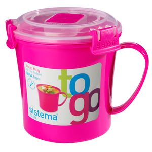 Cana Sistema To Go Microwave din plastic cu maner si capac 656ml