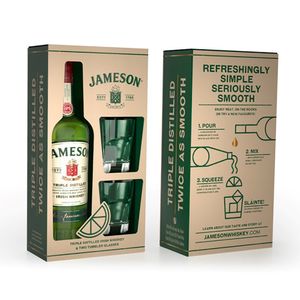 Pachet cadou Whiskey Jameson Triple Distilled 0.7 l + 2 pahare