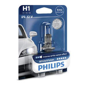 Bec far auto Philips White Vision H1 12V 55W cu halogen