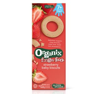 Biscuiti Organix Finger Foods cu capsuni, de la 7 luni, 54 g