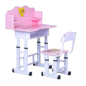 Set birou pentru copii, culoare roz