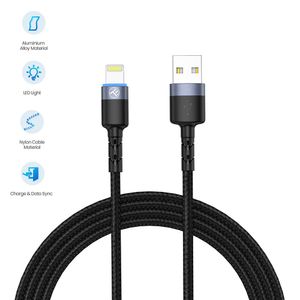 Cablu Tellur Iphone cu Led 1.2, nailon