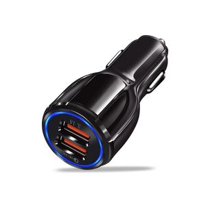 Incarcator Auto, 2USB, In:12/2, UBS1:5V 3.1A, USB2:Qc3.0