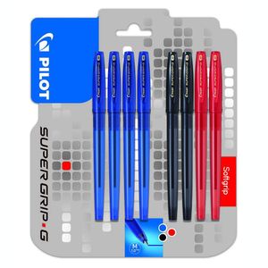 Set 8 pixuri Pilot Supergrip G, Diverse Culori