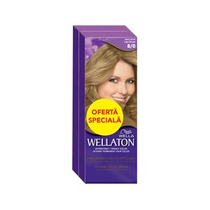 Vopsea pentru par Wellaton 8/0 Blond deschis, 100 ml, 1+1-50%