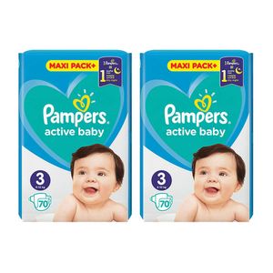 Scutece Pampers Activ Baby Maxi Pack, marimea 3, 6 - 10 kg, 70 bucati x 2