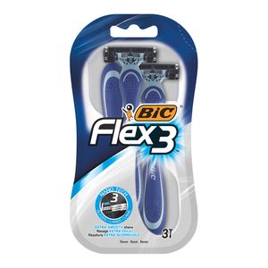 Aparat de ras dispozabil pentru barbati Bic Flex3 cu 3 lame, pachet 3 bucati