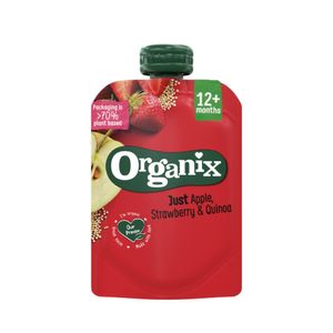 Piure de mere, capsuni si quinoa Organix, de la 12 luni, 100 g