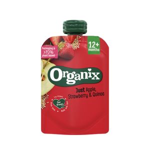 Piure de mere, capsuni si quinoa Organix, 12+, 100g