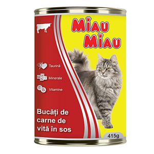 Hrana umeda pisica Miau Miau, 415g