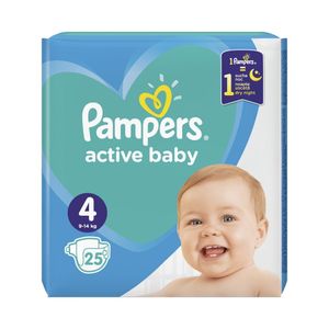 Scutece Pampers Active Baby, marimea 4, 9 - 14 kg, 25 de bucati