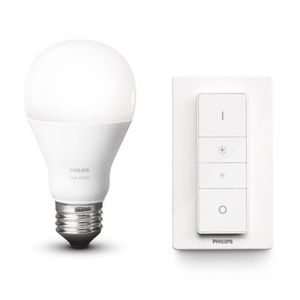 Set bec LED Philips HUE de 9.5W cu soclu E27 si variator