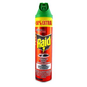 Spray Raid pentru gandaci si furnici, 600 ml + 50% Extra