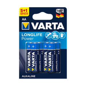 Pachet 6 baterii alcaline Varta Longlife Power AA