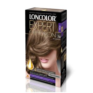 Vopsea  permanenta pentru par Loncolor Expert Oil Fusion, fara amoniac, 7.0 Blond mediu