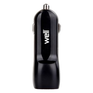 Alimentator USB bricheta auto Well 2 iesiri 3.1A, negru