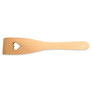 Spatula din lemn, decupata, model inima, 29 cm