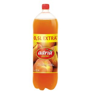 Bautura carbogazoasa cu suc de piersica Adria, 2.5 l