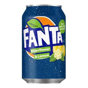 Bautura carbogazoasa cu aroma de lamaie si soc Fanta, 0.33 l