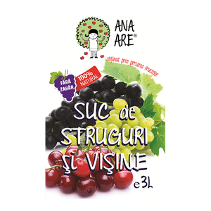 Suc natural de struguri si visine Ana are, 3 l