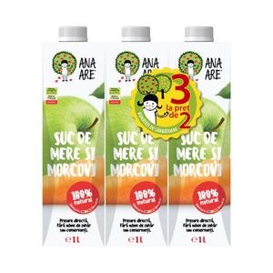 Suc natural cu mere si morcovi Ana Are, 3 x 1 l