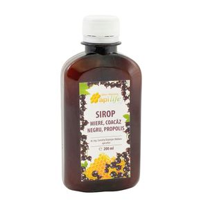 Sirop de miere, coacaze negre si propolis Apilife, 0.2 l