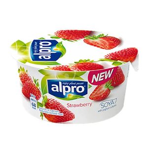 Produs fermentat din soia cu aroma de capsuni Alpro, 150 g