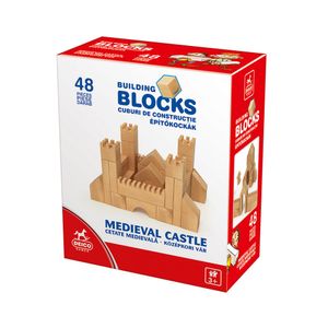 Cuburi din lemn pentru construit, 48 buc, Cetate Medievala, Deico Games