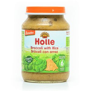Piure de brocoli si orez integral Holle Eco pentru bebelusi 190g